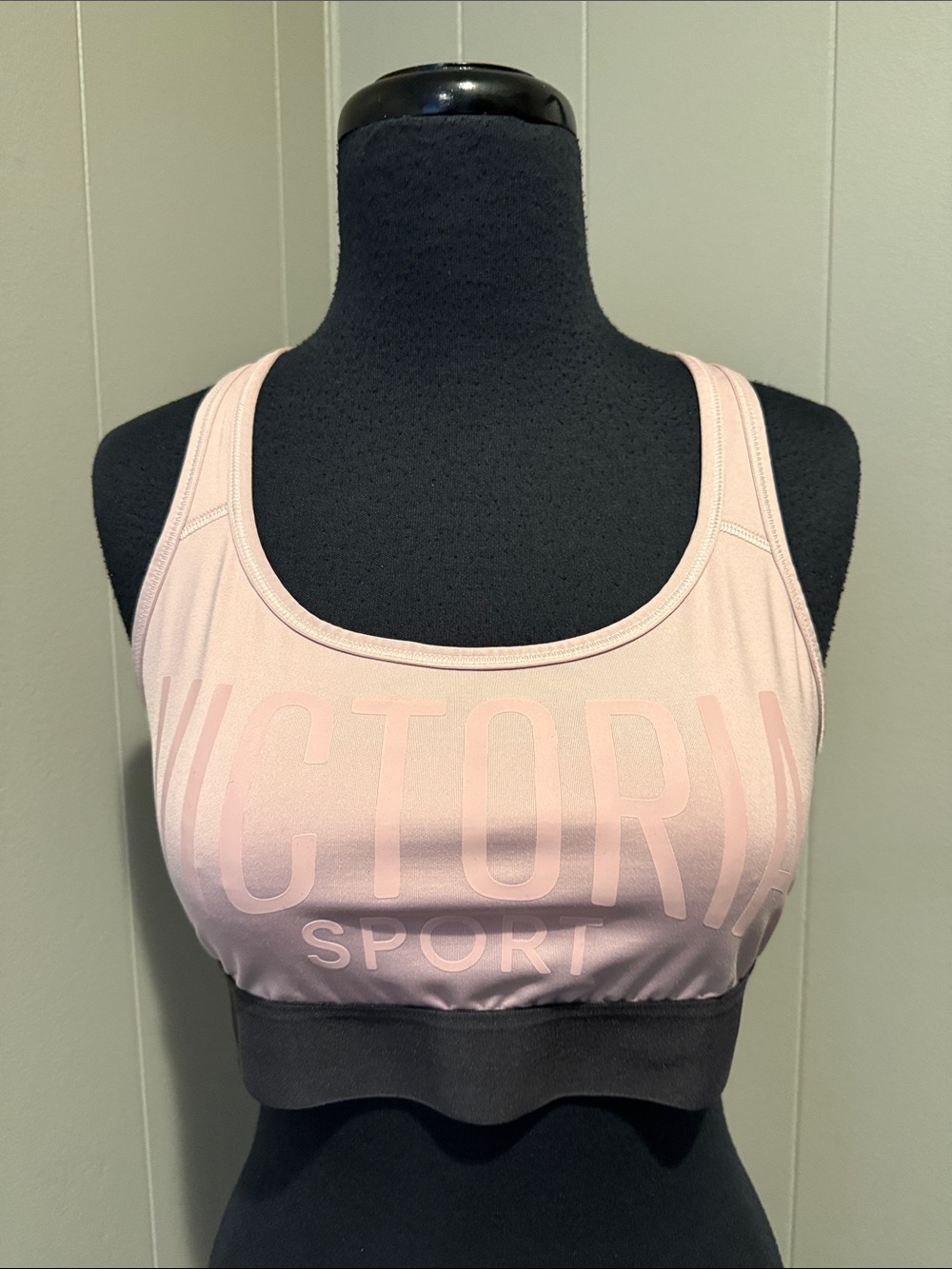 Victoria Secret Sport Women’s Pink Seamless Crop Support Sports Bra Black Band